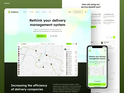 Website Inspiration for Last-Mile Delivery Management Software app application courier delivery design graphic design green lastmile location management monitoring navigation notification route service software solution tracking webdesign website