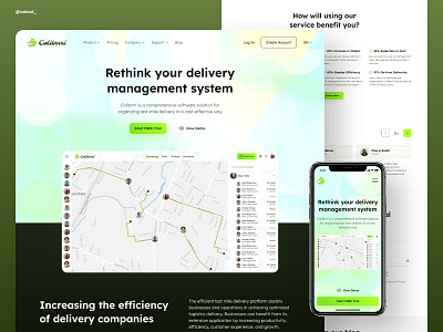 Website Inspiration for Last-Mile Delivery Management Software app application courier delivery design graphic design green lastmile location management monitoring navigation notification route service software solution tracking webdesign website