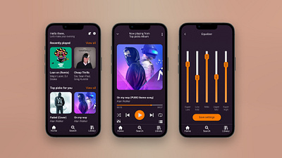 Music player app design branding design figma illustration music player ui ux