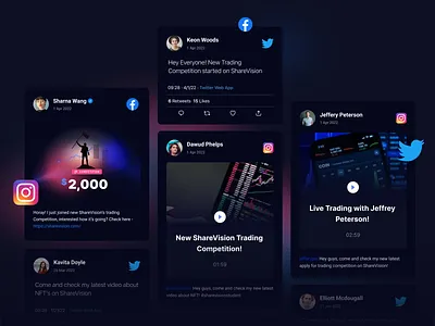 Social Media Posts Agregator design ui ux
