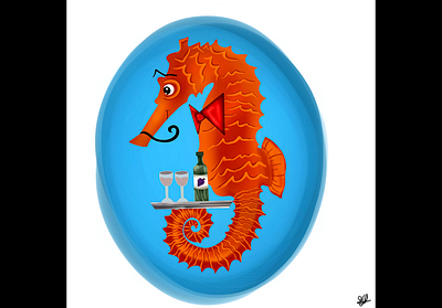 Sheldon the Seahorse art design digital illustration drawing graphic design illustration painting