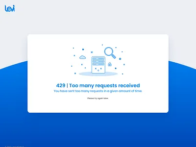 Error state page - Too many requests received 429 design illustration minimal ui ux web