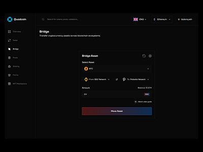 Quadcoin - Bridge blockchain crypto bridge cryptocurrency design figma product design web3
