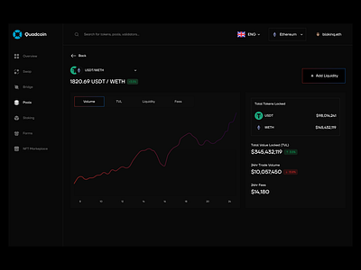 Quadcoin - Liquidity Pool blockchain cryptocurrency design figma liquidity pool product design ui web3