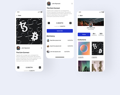 NFT Mobile UI app design appdesign mobile mobile app mobiledesign nft nft app nftapp nftdesign ui visualdesign