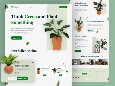 MyPlants - Plants Landing Page branding delivery full page graphic design landing page plant plants plants app ui web web design