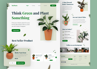 MyPlants - Plants Landing Page branding delivery full page graphic design landing page plant plants plants app ui web web design