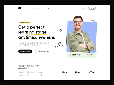 E-leaning : landing page branding dream education identity design landing page logo online education passion study study at home teacher web design