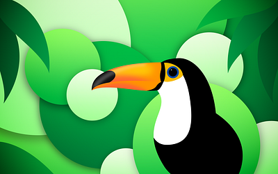 Peaceful Toucan illustration vector wallpaper