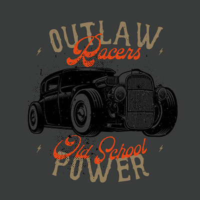 Vintage Hotrod caferacer classic hotrod illustration racer rod speed vector vintage