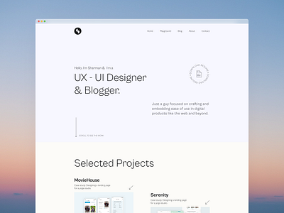 Portfolio Design blogger branding design designer portfolio landing page landing page design landingpage minimal minimal design minimalism portfolio portfolio design splash page typography ui uiux user experience user interface ux website