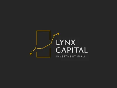 Lynx Capital Investment Firm branding capital constellation gold graphic design investment logo lynx stars