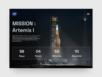 Count Down adobe xd clean count down dailyui design flat glassmorphism interface launch modern nasa space timer typography ui ux ui design user experience web ui website design