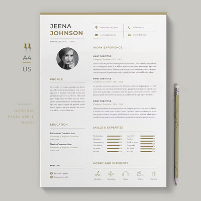 Free Resume Template clean cover letter cv design cv template design doc e learning ecommerceweb education platform illustration modern design online course website professionally resume resume design resume template student study web website design