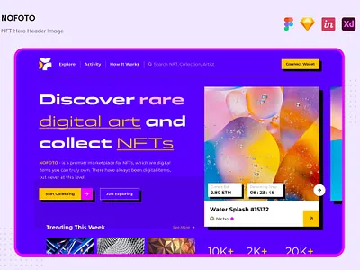FREE NOFOTO - NFT Hero Header Image app coin conceptual currency cyberspace design exchange future header image hero website network nf web hero nft nft hero ui ui design unique ux ux design website