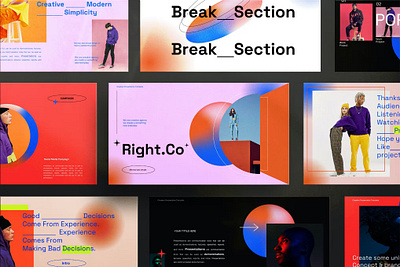 FREE Right Co Brand Gradient Google slides branding corporate deck design designposter google slides graphic design iconography icons illustration infographic keynote motion graphics multipurpose template pitch deck powerpoint saas ui unique slide vector