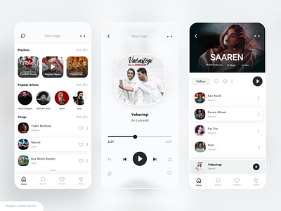 Music ui / ux design design graphic design hot illustration luxury mobile mobile ui music music app music design music ui ux music ui ux super professional musician nft samad sepehri singer sound ui uiux ux