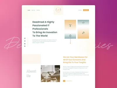 DeadMad Technologies - Website aboutus androidapp appdesign company companyweb contactus figma homepage homescreen iosappdesign portfolio prototyping services ui uiux ux web website wireframing xd