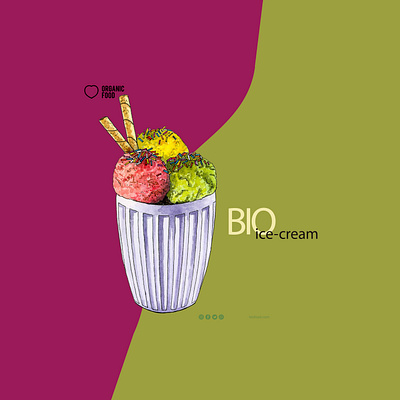Ice cream food illustration for shop in watercolor desert design food foodart foodillustration foodsketch icecream illustration illustrator restaurant