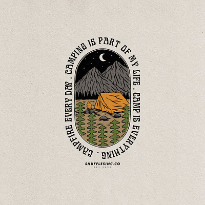Camp Fire Outdoor Apparel 3d animation art badge badge logo branding design graphic design illustration illustrator logo motion graphics tropical ui vector