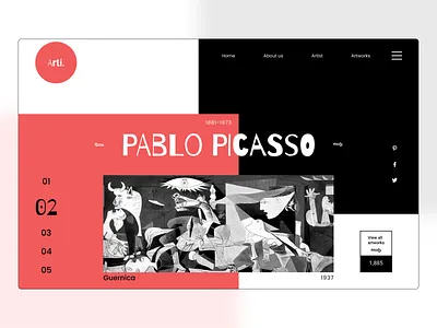 Art gallery website concept cocept design ui webdesign