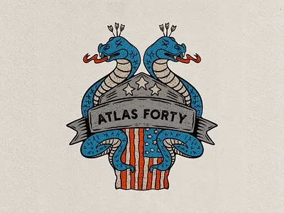 Atlas Forty 3d animation art badge badge logo branding design graphic design illustration illustrator logo motion graphics tropical ui vector