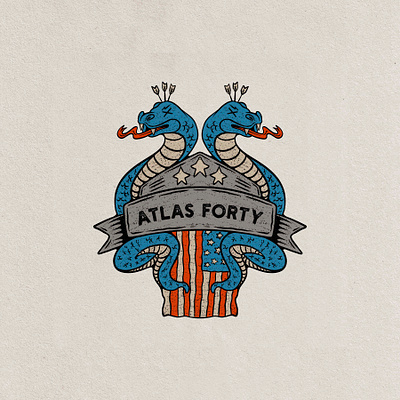 Atlas Forty 3d animation art badge badge logo branding design graphic design illustration illustrator logo motion graphics tropical ui vector