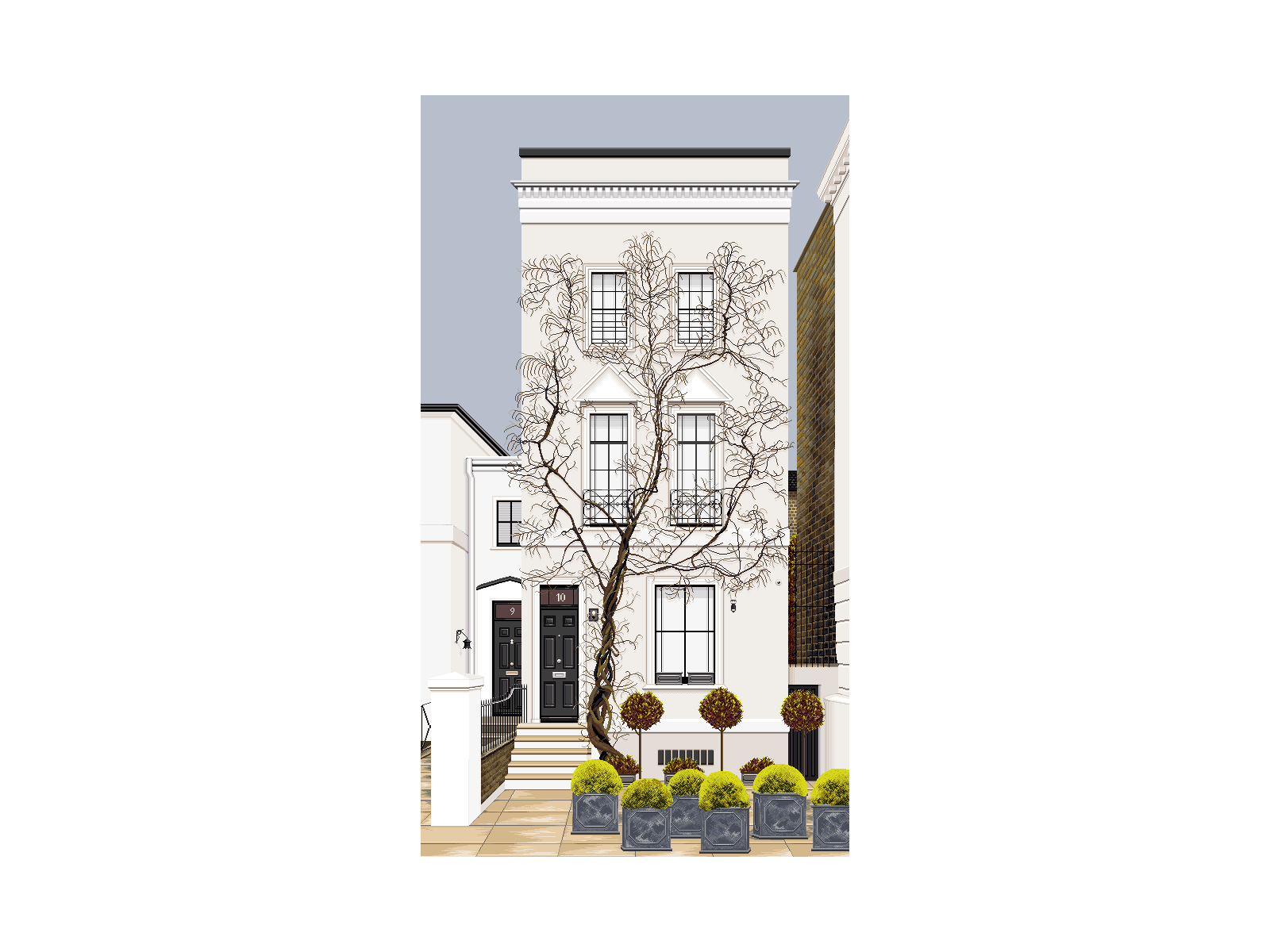 Wisteria 16bit architecture blossom enviroment game art game design gif illustration kensington london nottinghill offwhite pixel art pixelart pixelartgif pixelcity pixellondon pixelwisteria purple wisteria