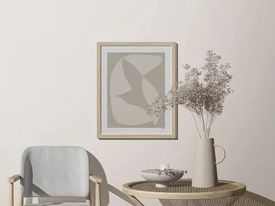 Minimalistic Scene With Frame Mockup On The Wall graphicdesign