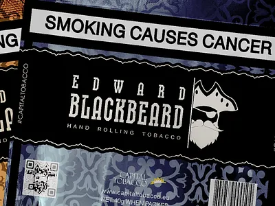 EDWARD BLACKBEARD. Logo and Packaging for hand rolling tobacco. branding branding identity branding identity design design graphic design illustration illustrator logo logo design pack packaging packaging design vector