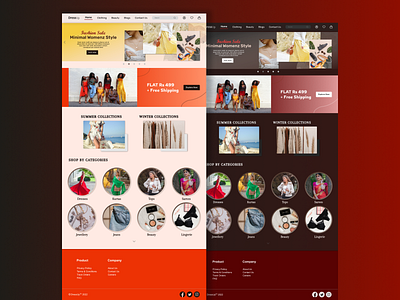Shopping Website UI - Light & Dark Theme dark graphic design landing page light shopping website ui