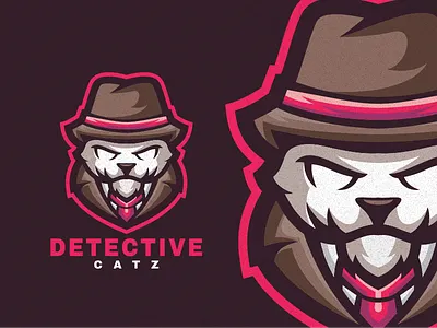 DETECTIVE CATS animal brand branding cat design emblem forsale illustration logo petshop sport ui vector