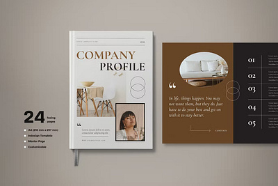 Free Beige Minimalist Company Profile Book book business company company profile corporate creative design facing facing pages marketing minimalist pages print print design print template profile project project proposal pubric strategy