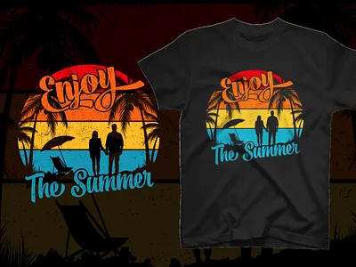 Enjoy the summer couple t shirt design adventure time sunshine
