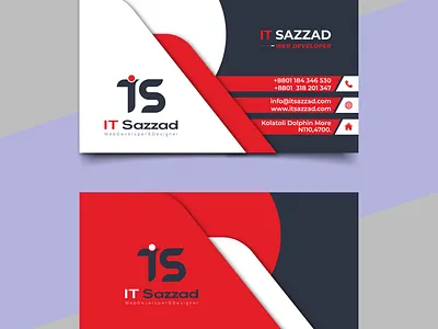 Business / Visiting Card Design By IT Sazzad #itsazzad branding business card graphic design it sazzad itsazzad visiting card web designer web developer