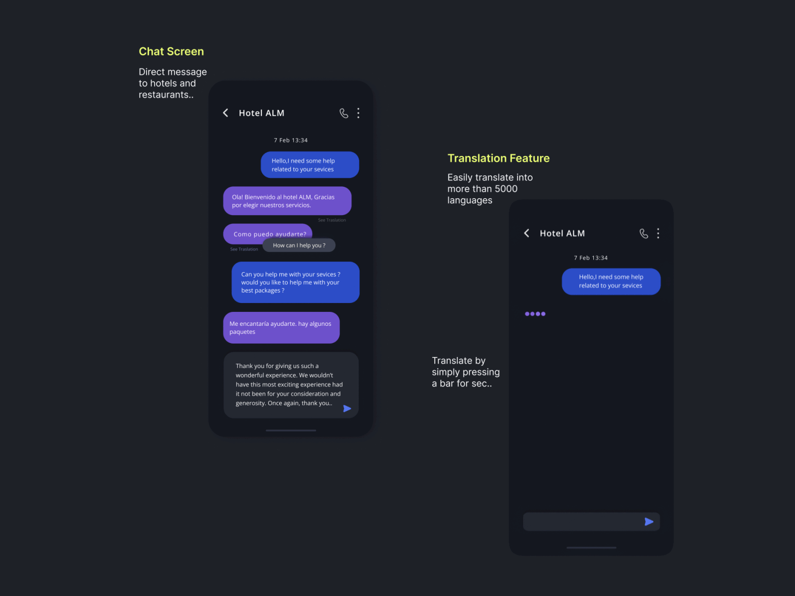 Chat to Translation adobe after effect adobe xd animation app design booking app chat dribble figma microinteraction minimal mobile app product design prototyping traveling app ui ui designer uiux ux ux designer web design