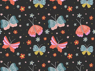 Butterfly pattern botanical branding butterflies cute pattern fabric illustration pattern seamless