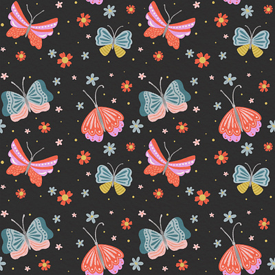 Butterfly pattern botanical branding butterflies cute pattern fabric illustration pattern seamless