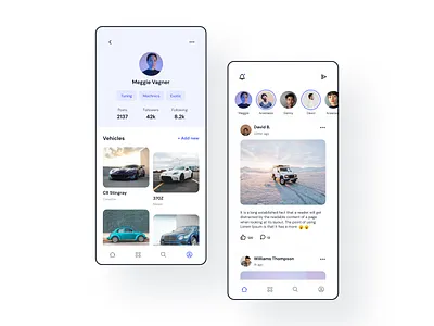 Automotive Social App app clean dashboard design figma mobile ui ux