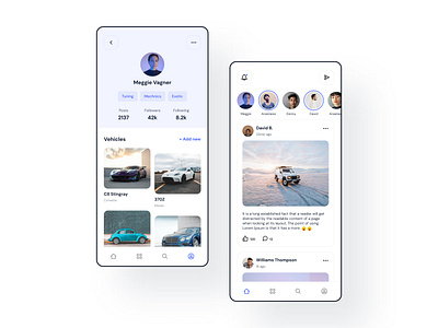 Automotive Social App app clean dashboard design figma mobile ui ux