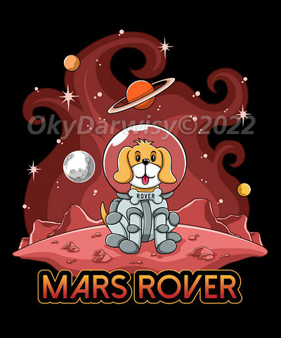 Mars Rover animal animation design dog draw drawing fan art graphic design illustration mars mars rover rover t shirt vector