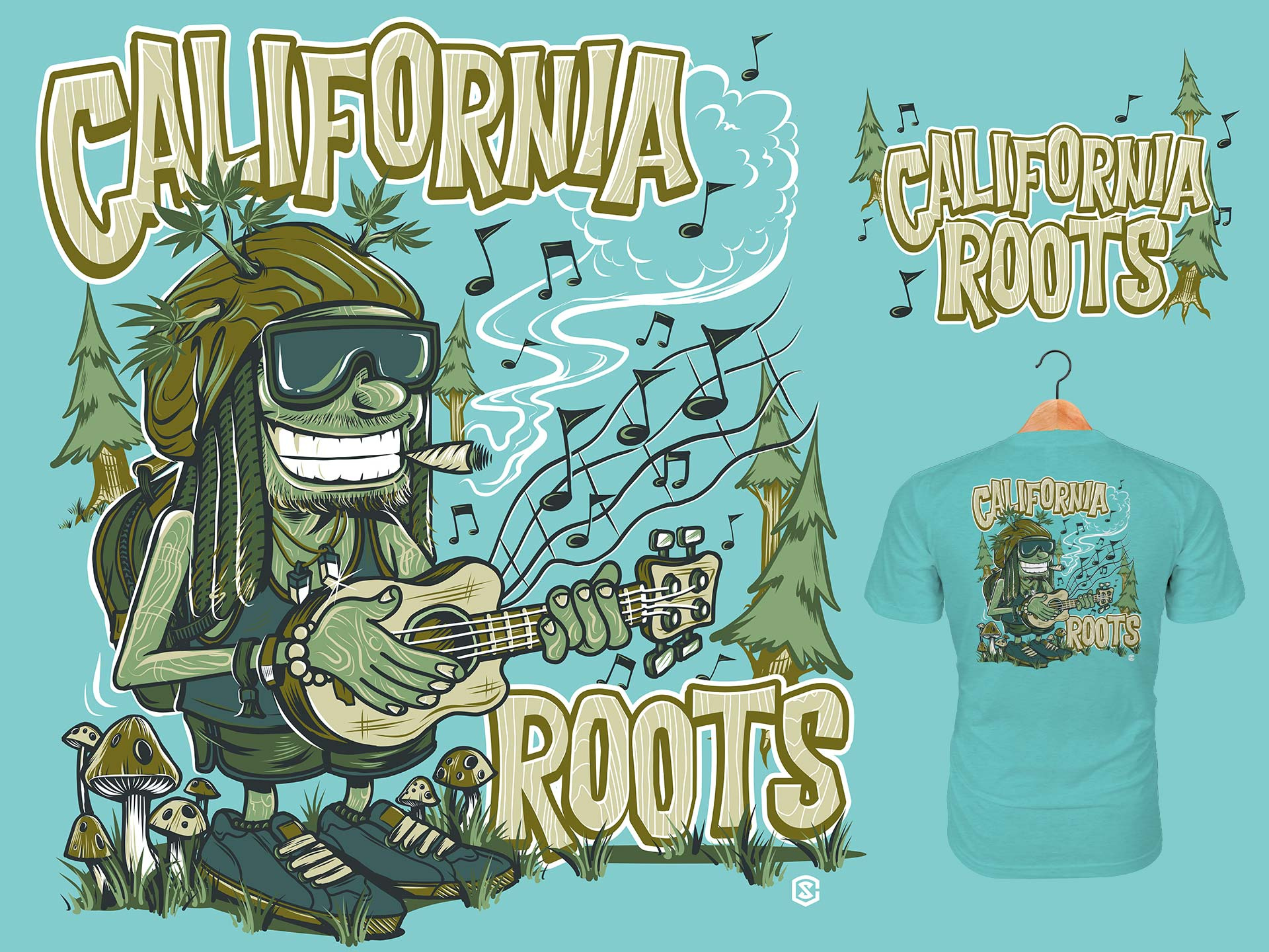 Example of Stoner Dude - California Roots Apparel Design