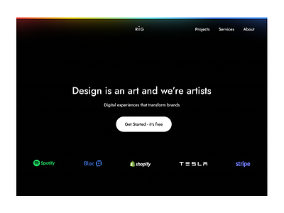 Design Agency Website dark mode dark mode landing page design design agency hero section landing page typography ui website website design