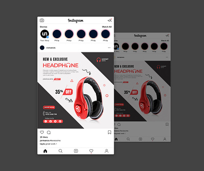 Headphone Social Media Post advertising branding brochure design business flyer design earphone earphone design facebook headphone post facebook post design graphic design headphone headphone design headphone post headphone social post instagram headphone post logo social media social media headphone post social media post