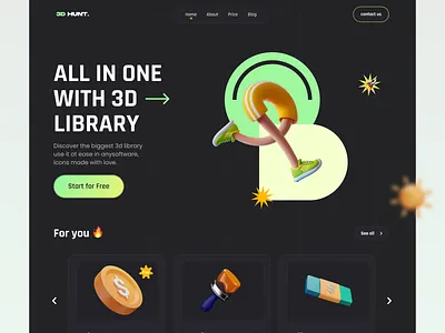 3D Library landing page 3d 3d library animation branding design designers following landing page landingpage logo motion graphics ninja popular trendy ui uidesign uitrend uiux ux uxdesign