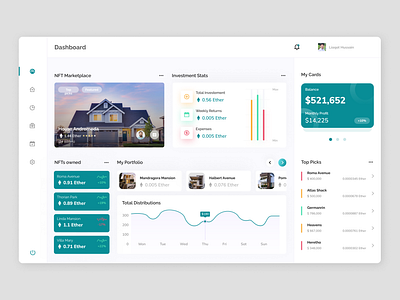 Dashboard Design - NFT Market place adminpanel app design clean ui complete app dashboard design figma illustration logo modern app design ui uiux