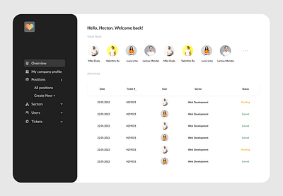 Dashboard dashboard ticket system tickets ui ux web app web project