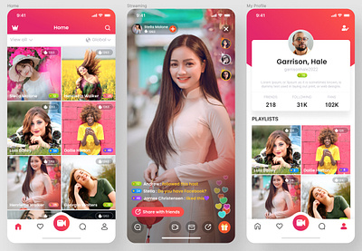 StreamMate - Connecting Hearts, Streaming Moments!! mobilevideostreamingapp streamingappui videocalling app ui videostreaming app ui videostreamingapp ux