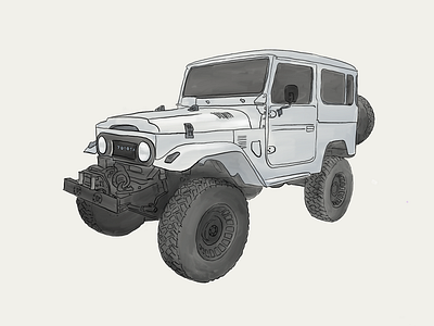 FJ40 Illustration auto bontorno car car illustration drawing fj40 illustration ipad logo motorsport painting vector