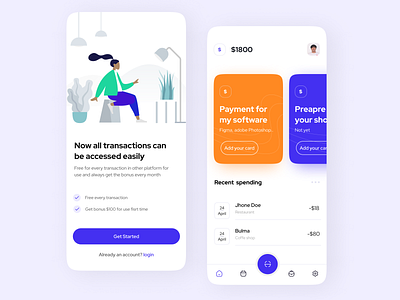 Finance UI bank banking banking app finance financial fintech home money profit ui ux wallet